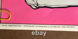 Original Vintage Black Light Poster Inside A Flower Grows Ron Costa Statue