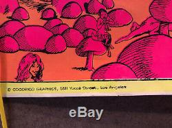 Original Vintage Black Light Poster Psychedelic Pig Mushroom Head Shop Pin Up