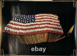 Original Vintage Black Light Poster Stars And Stripes Forever American Flag