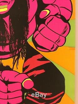 Original Vintage Blacklight Poster 1971 Geronimo Native American 70s Psychedelic