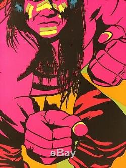 Original Vintage Blacklight Poster 1971 Geronimo Native American 70s Psychedelic