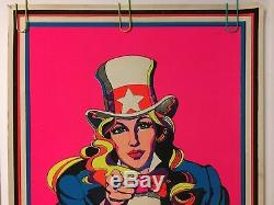 Original Vintage Blacklight Poster 1972 Chereskin I Want You 70s Womens Lib