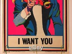 Original Vintage Blacklight Poster 1972 Chereskin I Want You 70s Womens Lib