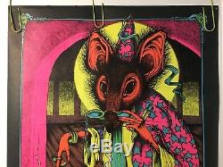 Original Vintage Blacklight Poster 1972 The Sorcerer 70s Retro Trippy Mouse Art