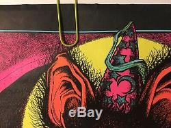Original Vintage Blacklight Poster 1972 The Sorcerer 70s Retro Trippy Mouse Art