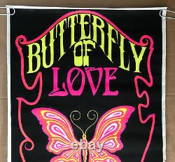 Original Vintage Blacklight Poster Butterfly Of Love Pin-up Retro 1970s