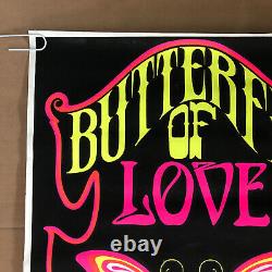 Original Vintage Blacklight Poster Butterfly Of Love Pin-up Retro 1970s