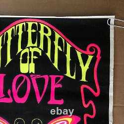 Original Vintage Blacklight Poster Butterfly Of Love Pin-up Retro 1970s