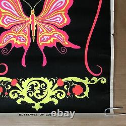 Original Vintage Blacklight Poster Butterfly Of Love Pin-up Retro 1970s