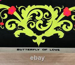 Original Vintage Blacklight Poster Butterfly Of Love Pin-up Retro 1970s