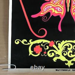 Original Vintage Blacklight Poster Butterfly Of Love Pin-up Retro 1970s