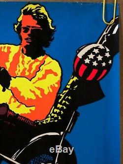 Original Vintage Blacklight Poster Easy Rider Peter Fonda 1970 Psychedelic Movie