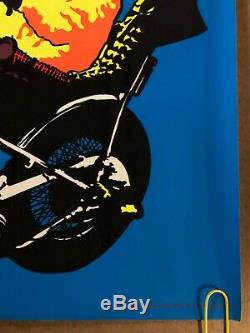 Original Vintage Blacklight Poster Easy Rider Peter Fonda 1970 Psychedelic Movie