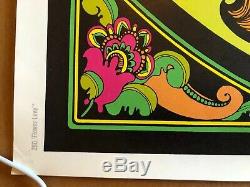 Original Vintage Blacklight Poster Flower Love 1967 C. Keelan 70s Headshop Pinup