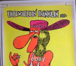 Original Vintage Blacklight Poster Freewheelin Franklin 1970's Pin-up Shelton
