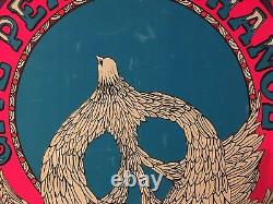 Original Vintage Blacklight Poster Give Peace A Chance 1970 Retro Pin-up 70s Art