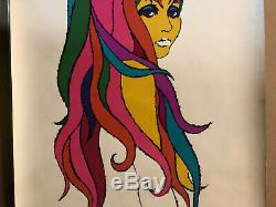 Original Vintage Blacklight Poster Hippie Girl Neumann Psychedelic Head Shop 60s