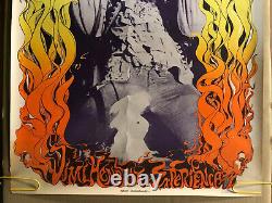 Original Vintage Blacklight Poster Jimi Hendrix Gary Patterson Psychedelic Flame