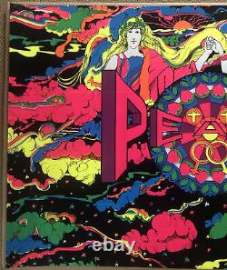 Original Vintage Blacklight Poster Man Woman Peace Psychedelic Adam and Eve 1970