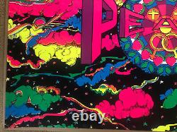 Original Vintage Blacklight Poster Man Woman Peace Psychedelic Adam and Eve 1970