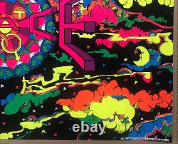 Original Vintage Blacklight Poster Man Woman Peace Psychedelic Adam and Eve 1970