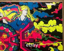 Original Vintage Blacklight Poster Man Woman Peace Psychedelic Adam and Eve 1970