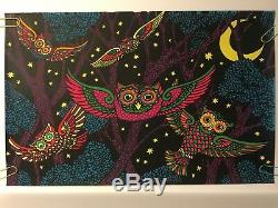 Original Vintage Blacklight Poster Midnight Owls 1969 Pin-up Third Eye Inc 60's