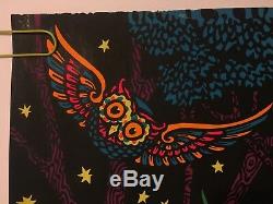 Original Vintage Blacklight Poster Midnight Owls 1969 Pin-up Third Eye Inc 60's