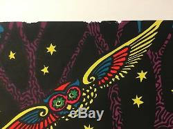 Original Vintage Blacklight Poster Midnight Owls 1969 Pin-up Third Eye Inc 60's