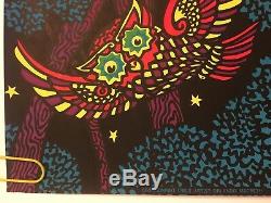 Original Vintage Blacklight Poster Midnight Owls 1969 Pin-up Third Eye Inc 60's