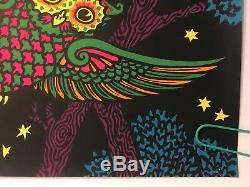 Original Vintage Blacklight Poster Midnight Owls 1969 Pin-up Third Eye Inc 60's