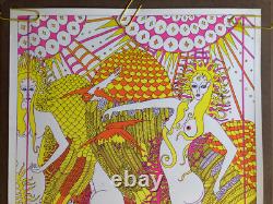 Original Vintage Blacklight Poster Moon Girls Ardería Orbit 1969 Celestial Arts