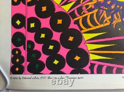 Original Vintage Blacklight Poster Moon Girls Ardería Orbit 1969 Celestial Arts