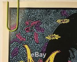 Original Vintage Blacklight Poster Occult 1970 Vincent Napoli 70s Psychedelic