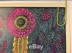 Original Vintage Blacklight Poster Occult 1970 Vincent Napoli 70s Psychedelic