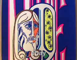 Original Vintage Blacklight Poster Peace Hippy 1969 Hippie Psychedelic 1960s