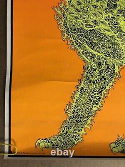 Original Vintage Blacklight Poster Psychedelic Cat Joe Roberts Jr. 1960s Pinup