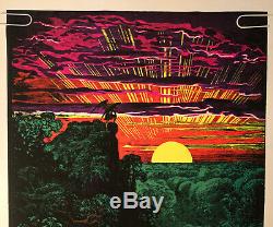 Original Vintage Blacklight Poster Satan Over Paradise Psychedelic Garden Eden