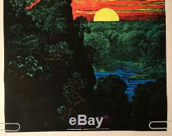 Original Vintage Blacklight Poster Satan Over Paradise Psychedelic Garden Eden