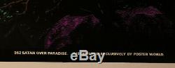 Original Vintage Blacklight Poster Satan Over Paradise Psychedelic Garden Eden