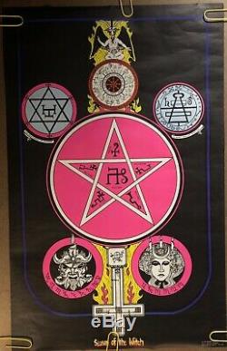 Original Vintage Blacklight Poster Season of the Witch Poster Occult Psychedelic