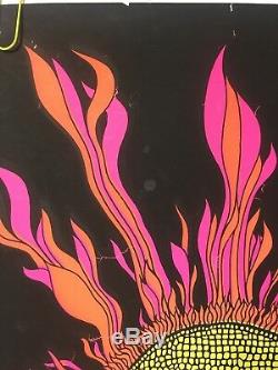 Original Vintage Blacklight Poster Sun God Tom Gatz 1970 Psychedelic pin-up 70's