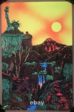 Original Vintage Blacklight Poster The Beatles Mount Rushmore Lost Horizon 1970s