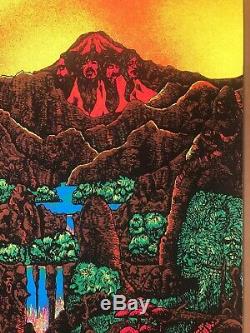 Original Vintage Blacklight Poster The Beatles Mount Rushmore Lost Horizon 1970s