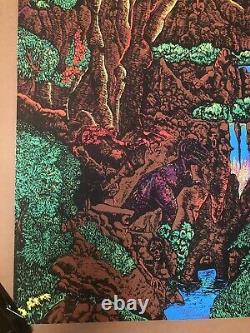 Original Vintage Blacklight Poster The Beatles Mount Rushmore Lost Horizon 1970s