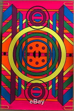 Original Vintage Blacklight Poster Three Thirty Three Abstract Psychedelic 1969