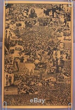 Original Vintage Blacklight Woodstock Poster We Are One 1960s Groovy Hippy 60s