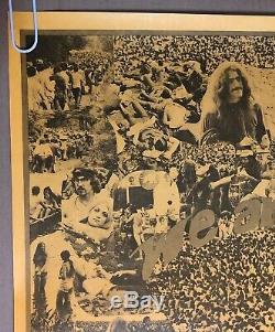 Original Vintage Blacklight Woodstock Poster We Are One 1960s Groovy Hippy 60s