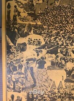 Original Vintage Blacklight Woodstock Poster We Are One 1960s Groovy Hippy 60s