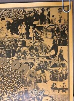 Original Vintage Blacklight Woodstock Poster We Are One 1960s Groovy Hippy 60s